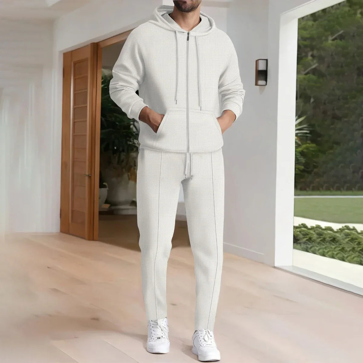 Survêtement de sport pour homme avec capuche, look décontracté