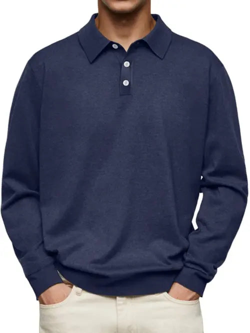 Polo homme manches longues élégant de qualité