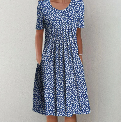 Robe d'été femme, motif floral, coupe ample