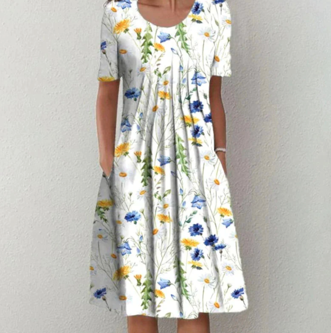 Robe d'été femme, motif floral, coupe ample