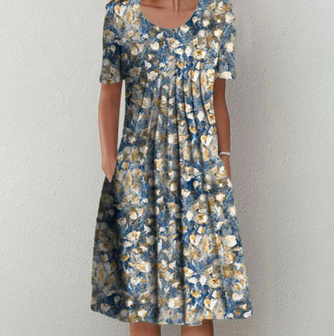 Robe d'été femme, motif floral, coupe ample