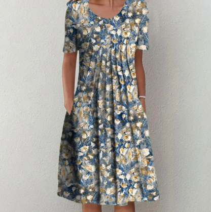 Robe d'été femme, motif floral, coupe ample