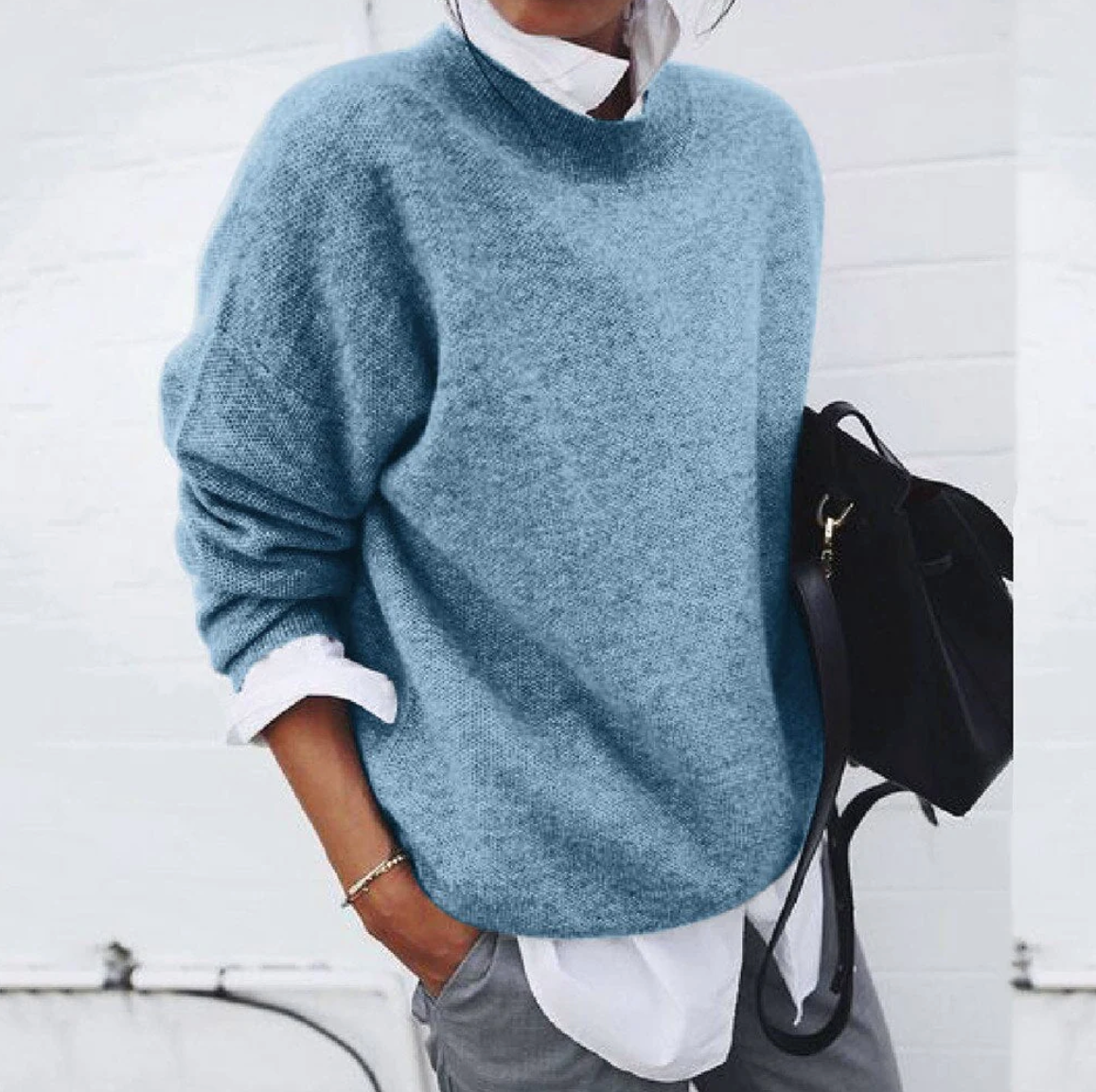 Pull doux pour femmes en coton chaud