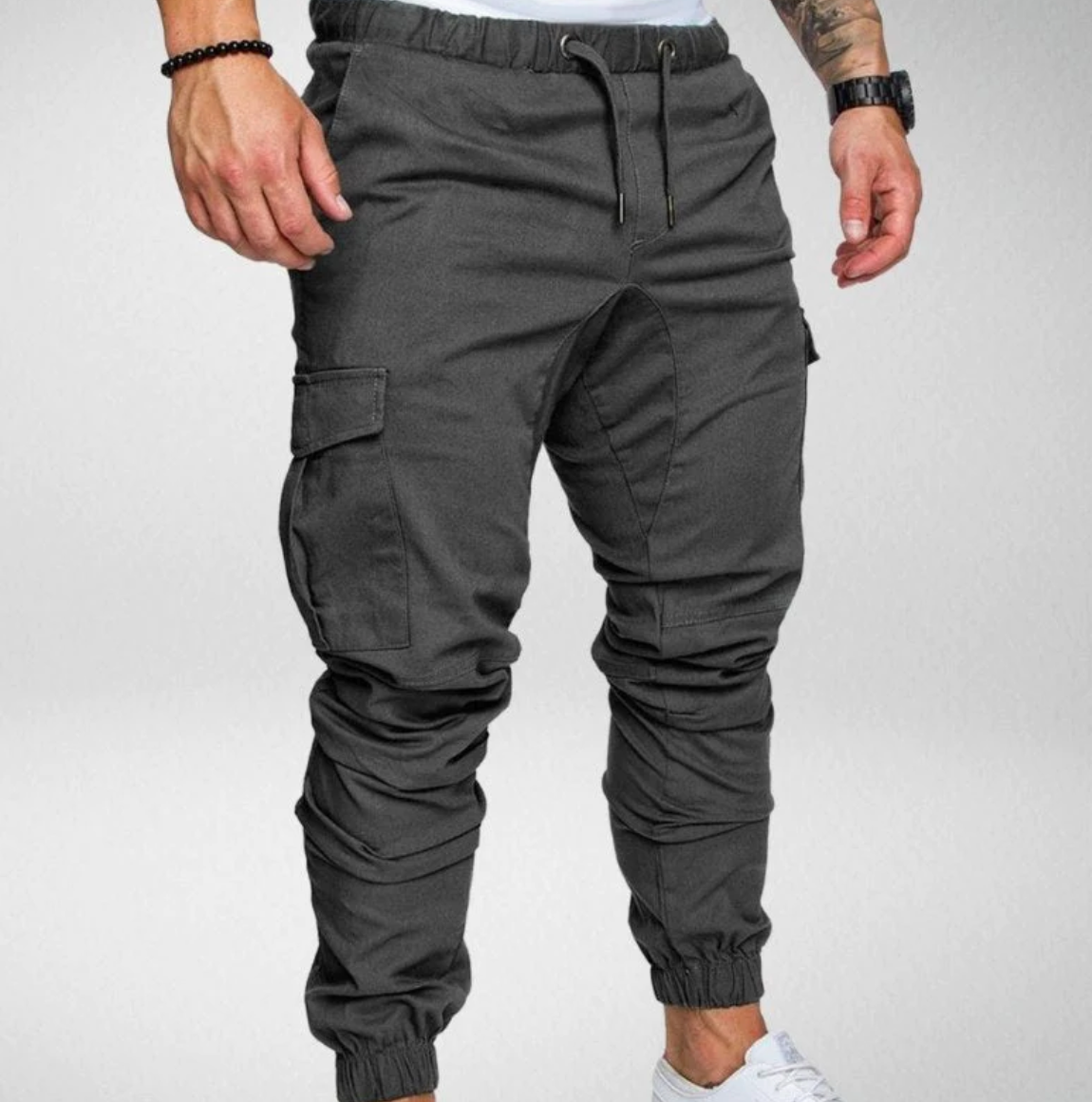 Pantalon stretch élégant avec taille élastique et grandes poches