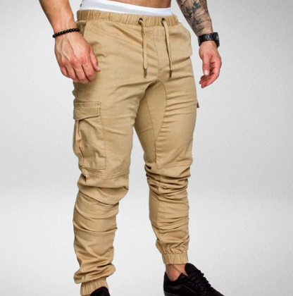 Pantalon stretch élégant avec taille élastique et grandes poches