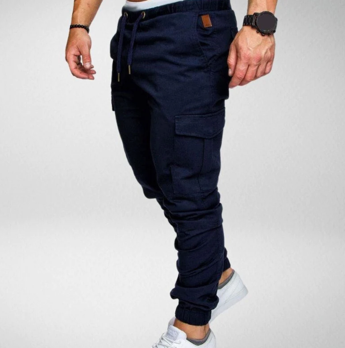 Pantalon stretch élégant avec taille élastique et grandes poches