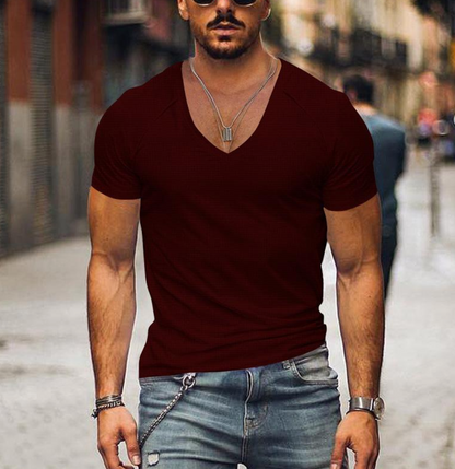 T-shirt homme col V doux et confortable