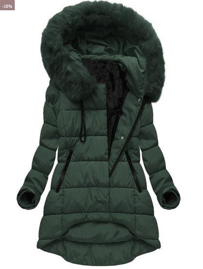 Weiche Winterjacke mit Plüschfutter Damen - IdealeKleiden