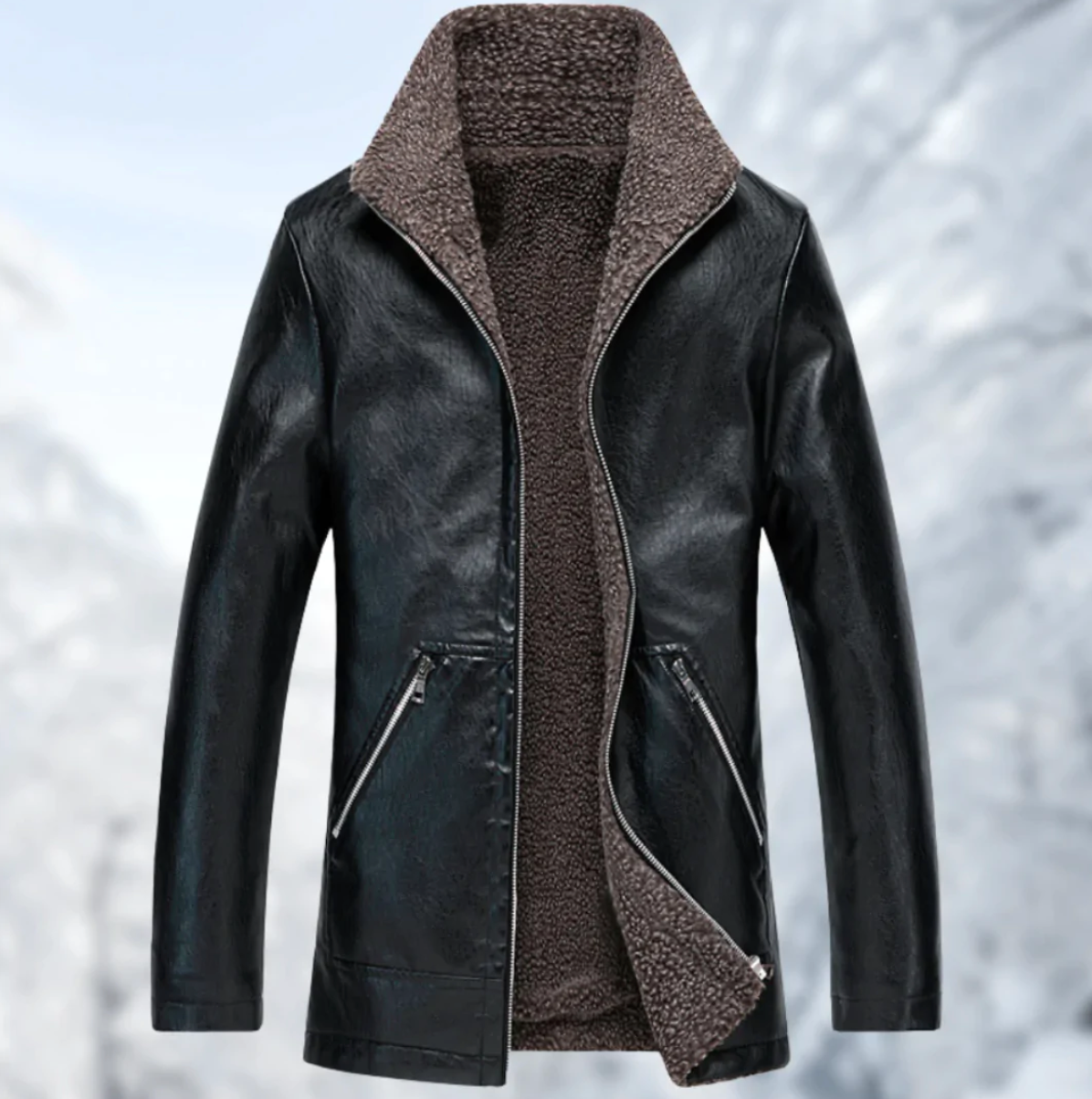 Blouson en cuir élégant noir pour femme