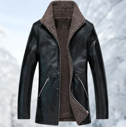 Blouson en cuir élégant noir pour femme