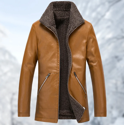 Blouson en cuir élégant noir pour femme