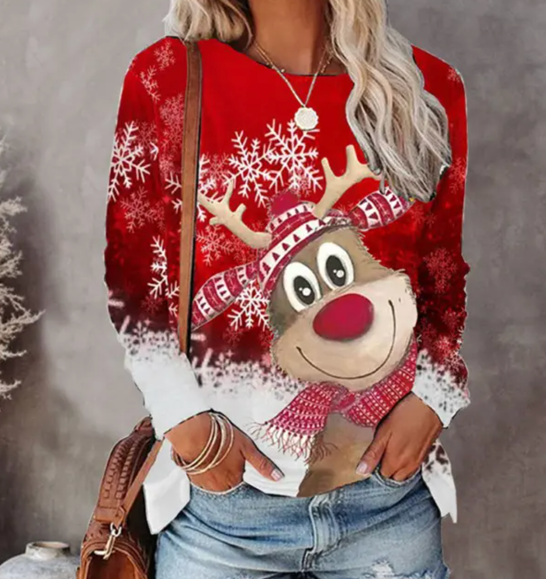 Weihnachtspullover Gemütlich Warm Fleece - IdealeKleiden