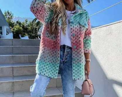 Manteau Femme Veste Arc-en-ciel Colorée