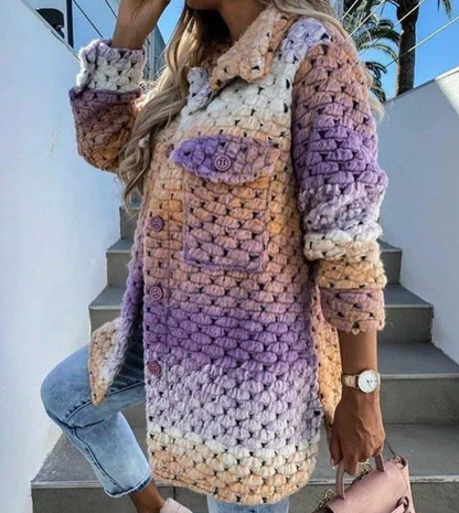 Manteau Femme Veste Arc-en-ciel Colorée