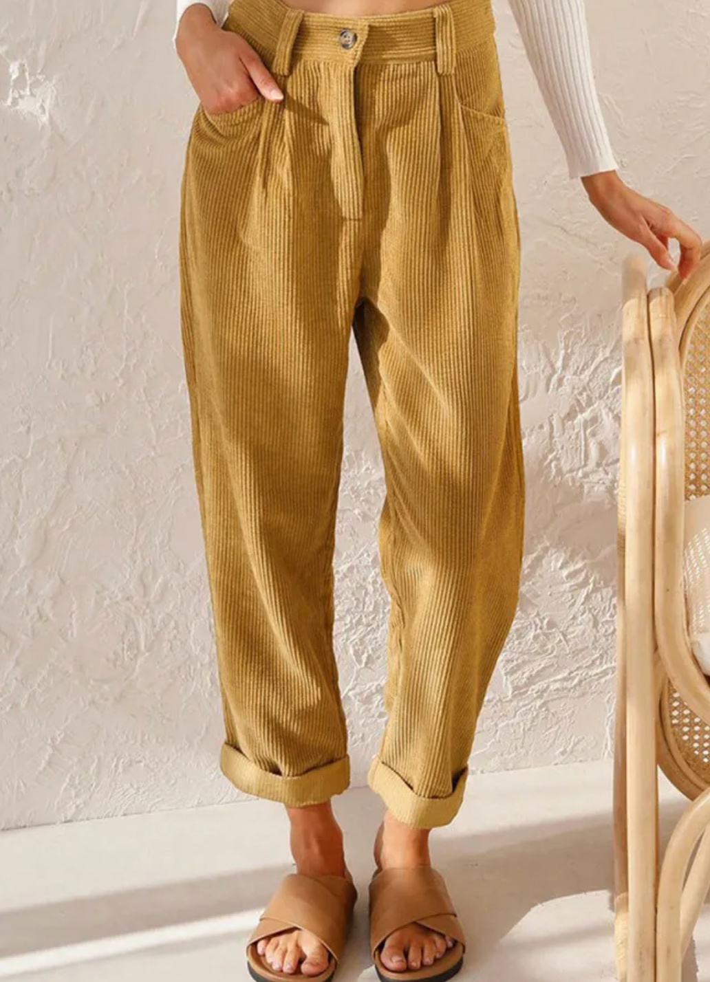 Pantalon de printemps stylé Coupe ajustée élégante