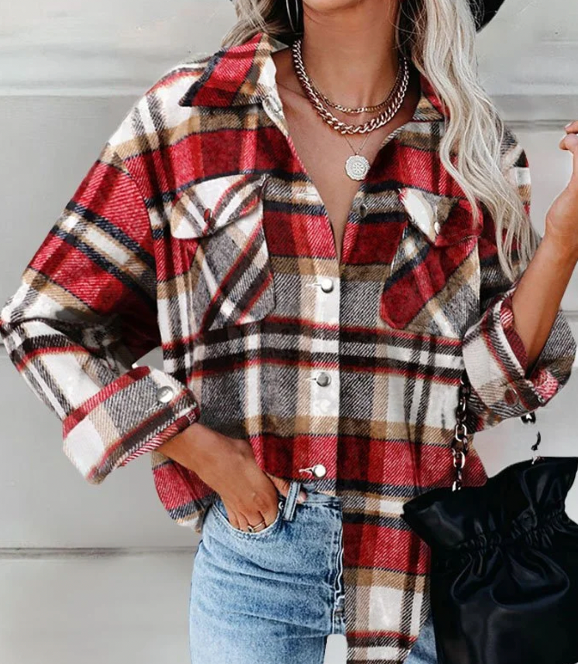 Veste d'automne femme élégante chaude