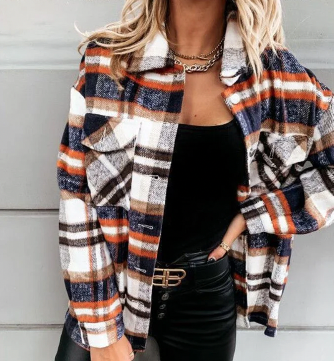 Veste d'automne femme élégante chaude