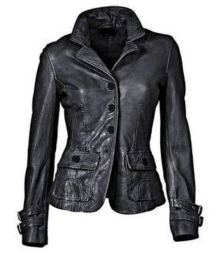 Elegante Lederjacke Damen Premium Qualität - IdealeKleiden
