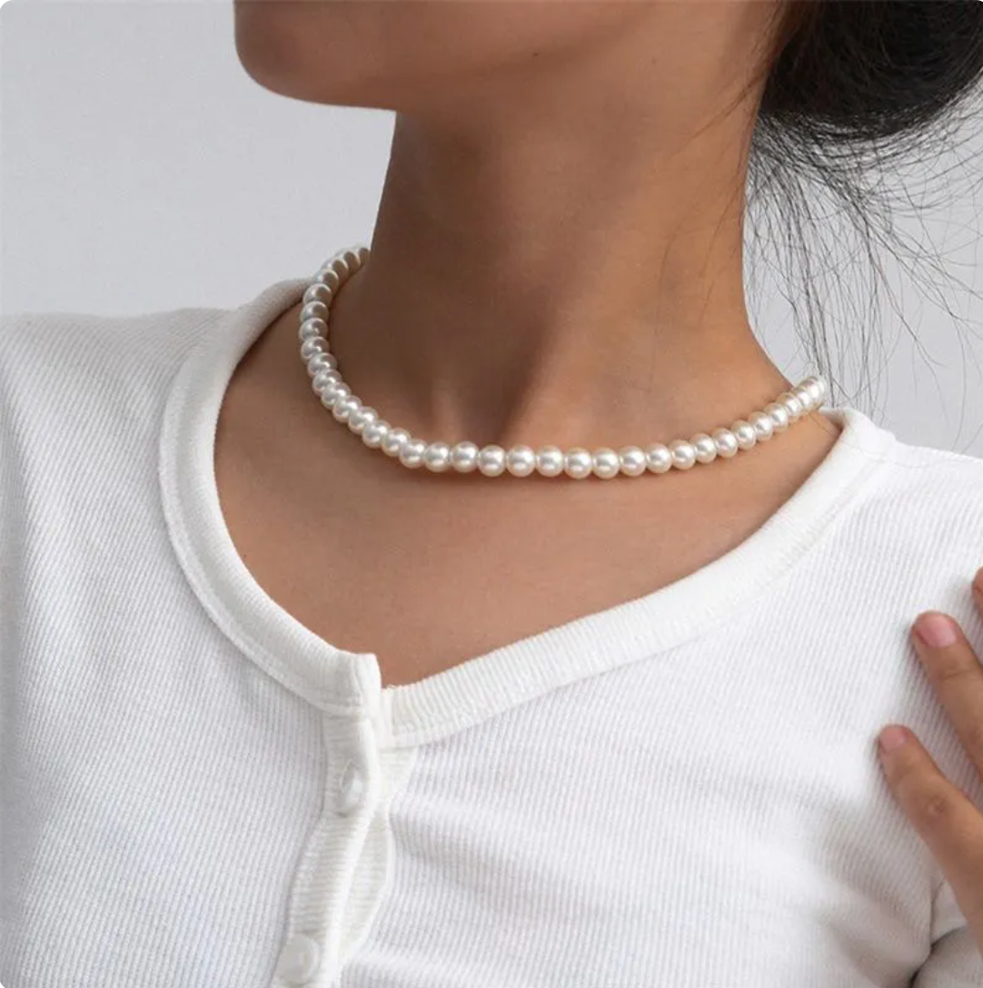 Elegante Perlenhalskette Luxus Qualität - IdealeKleiden