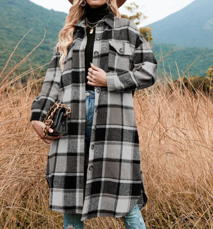 Manteau style chemise long pour femme