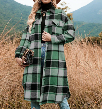 Manteau style chemise long pour femme