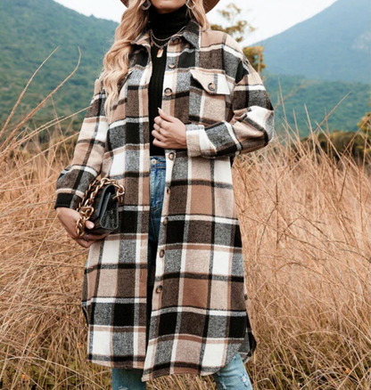 Manteau style chemise long pour femme