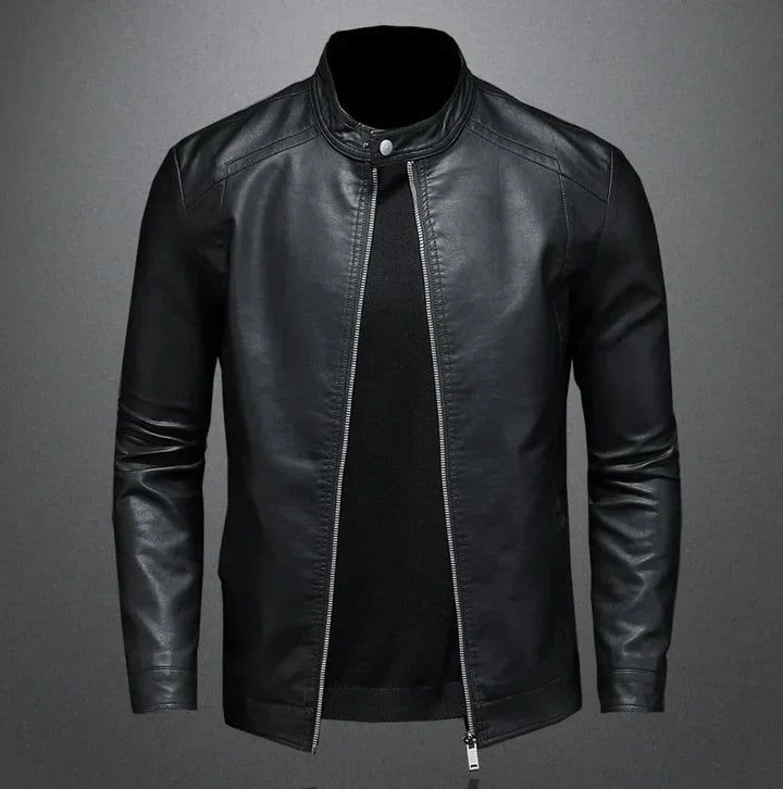 Lederjacke Biker-Style Robust Schwarz - IdealeKleiden