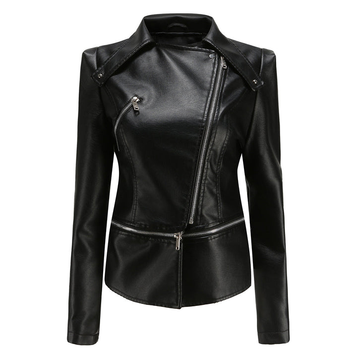 Herbstliche Lederjacke Trendy Damen - IdealeKleiden
