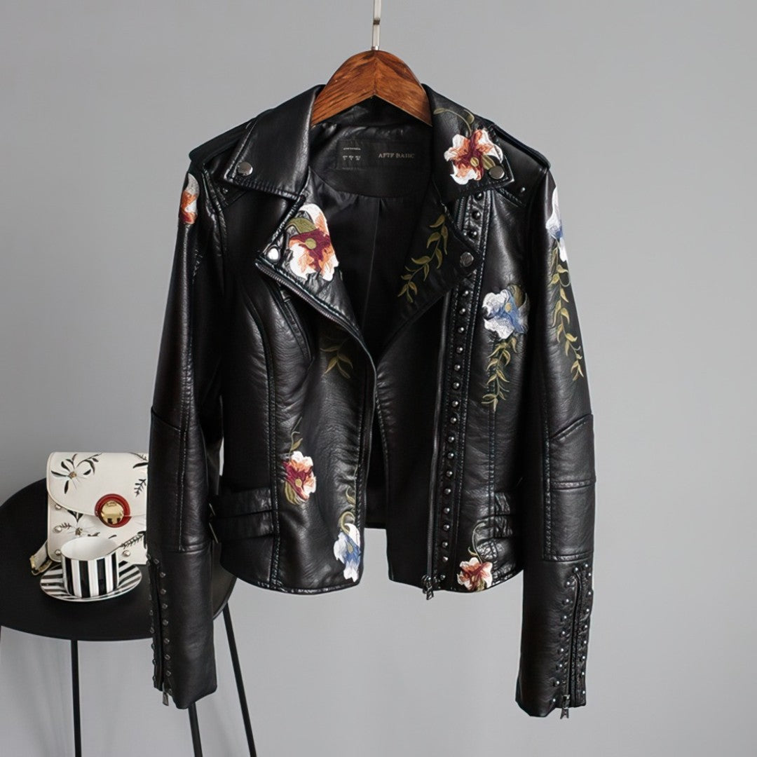 Manteau vegan pour femme en cuir véritable