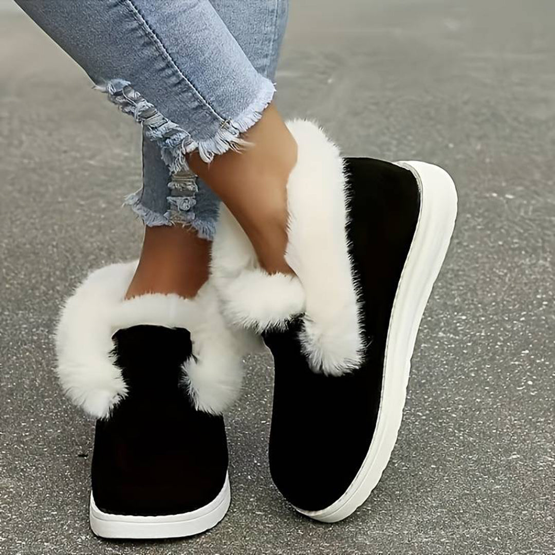 Bottes d'hiver chaudes en velours pour femme
