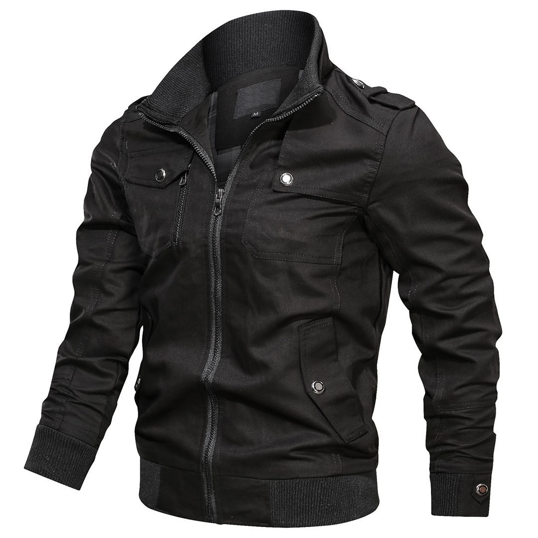 Blouson aviateur homme col montant fermeture éclair poche