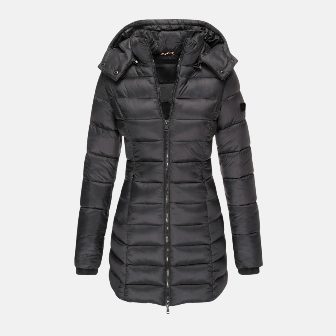 Winterjacke Damen Slim Fit Gepolstert Mit Kapuze - IdealeKleiden