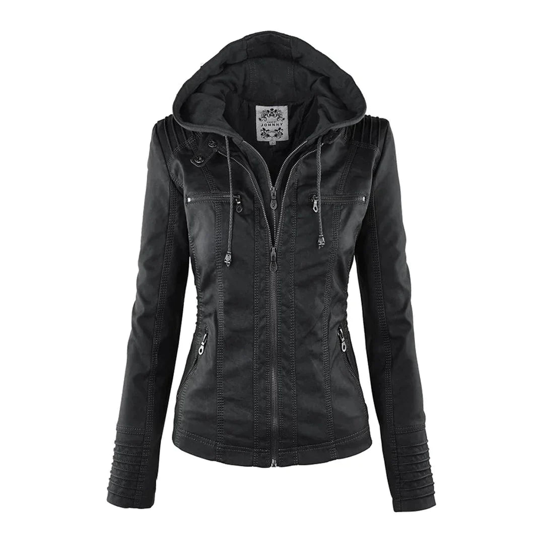 Blouson en cuir élégant pour moto, moderne