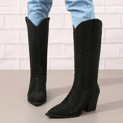 Bottes femme scintillantes style western
