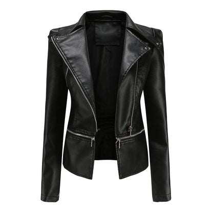 Blouson en cuir tendance pour femme automne