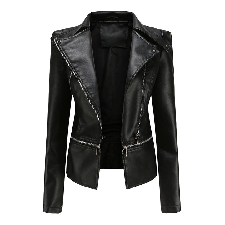 Blouson en cuir tendance pour femme automne