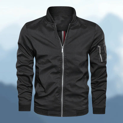 Blouson aviateur homme sportif, fermeture éclair et poche de manche