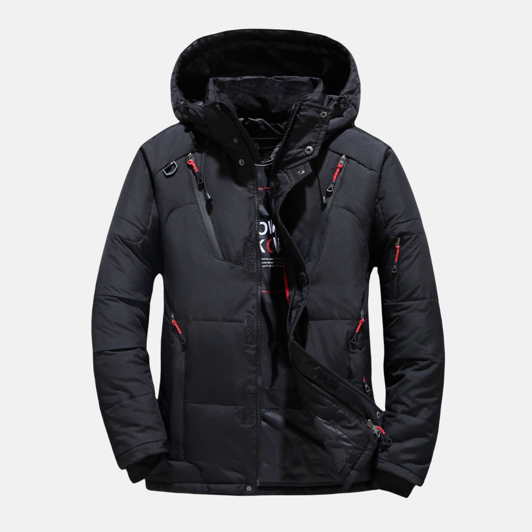 Daunenjacke Warm Isoliert mit Kapuze und Taschen - IdealeKleiden