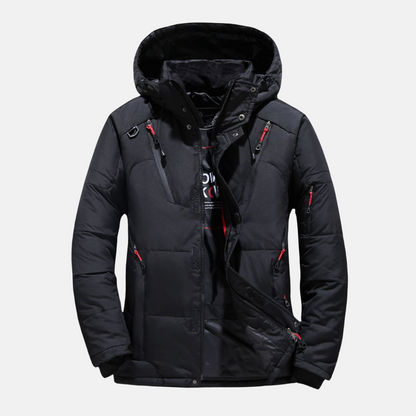 Daunenjacke Warm Isoliert mit Kapuze und Taschen - IdealeKleiden