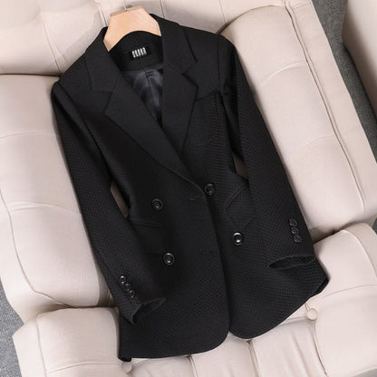 Blazer d'automne pour femme à carreaux chic