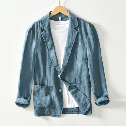 Blazer léger en lin pour homme, veste d'été droite