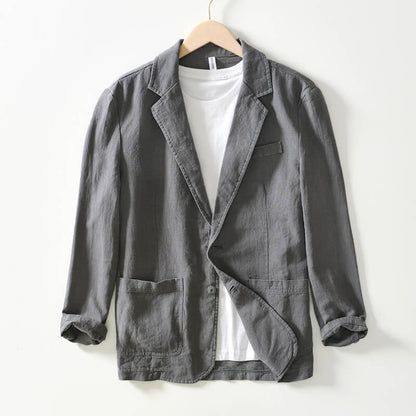 Blazer léger en lin pour homme, veste d'été droite
