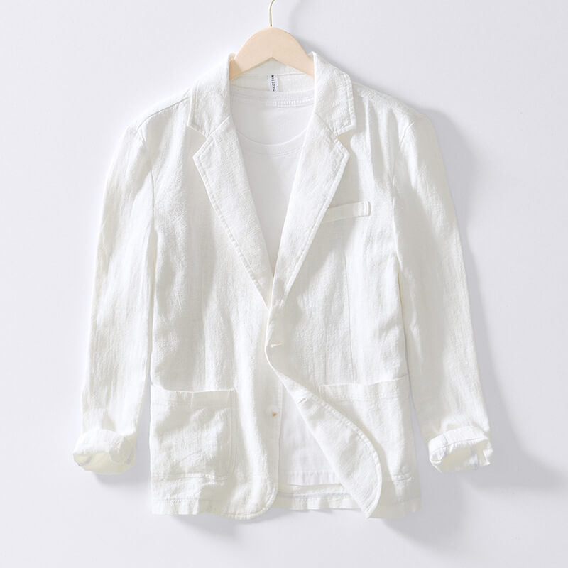 Blazer léger en lin pour homme, veste d'été droite