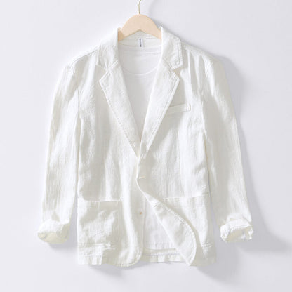 Blazer léger en lin pour homme, veste d'été droite