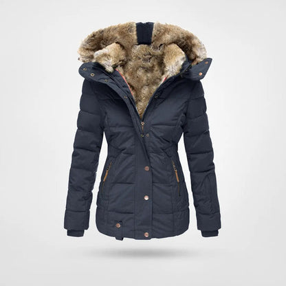 Veste d'hiver chaude isolée avec capuche pour femme