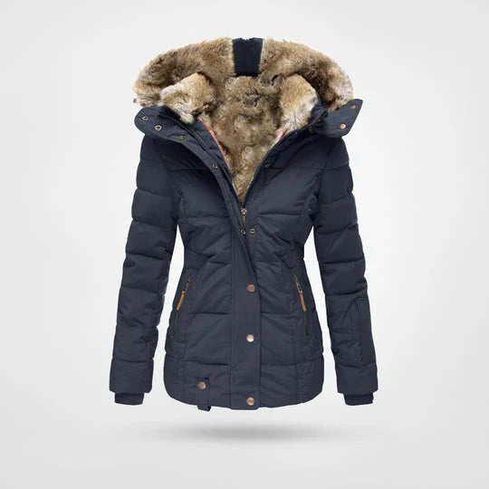 Veste d'hiver chaude avec col en fourrure
