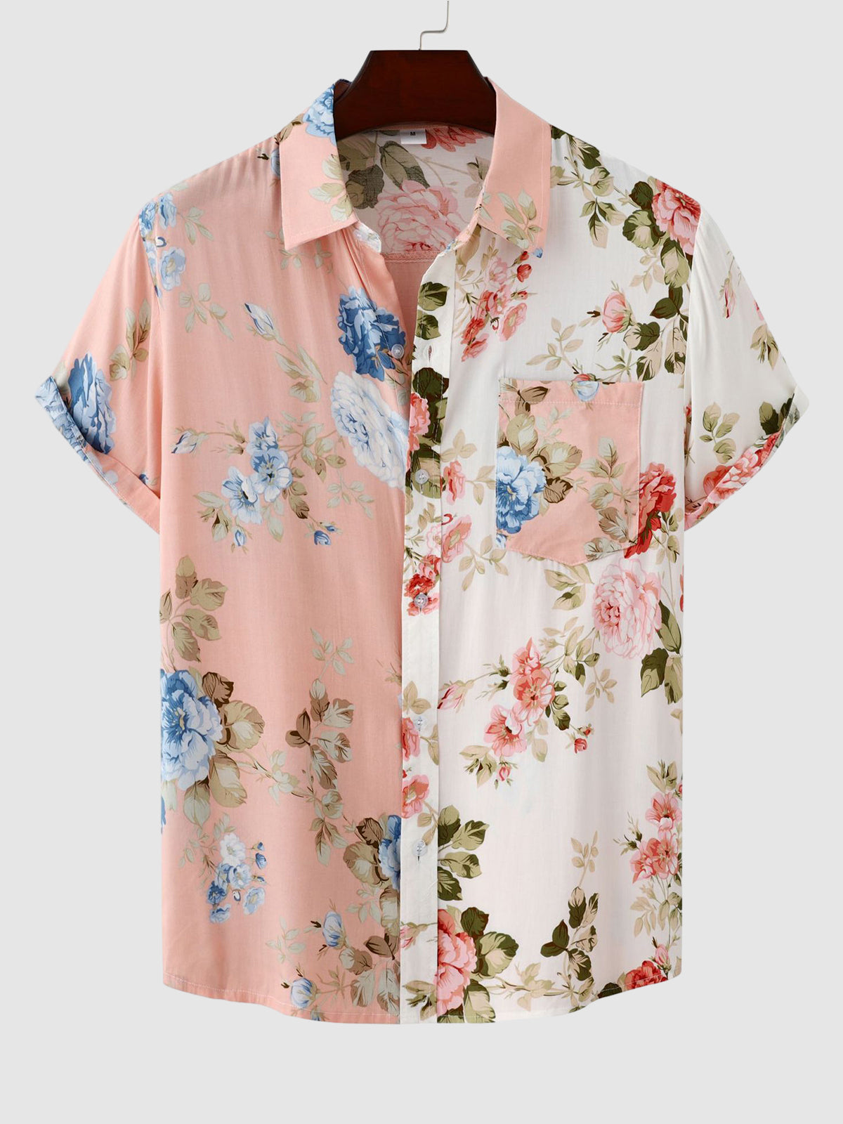 Chemise d'été à manches courtes et motif floral