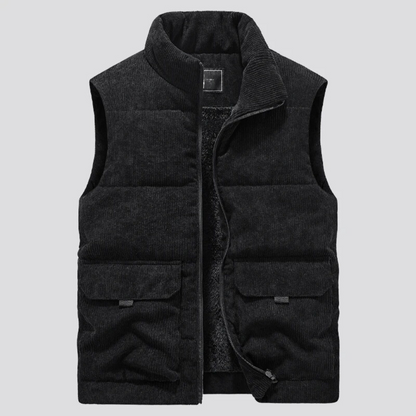 Bodywarmer homme doublé doudoune en velours côtelé