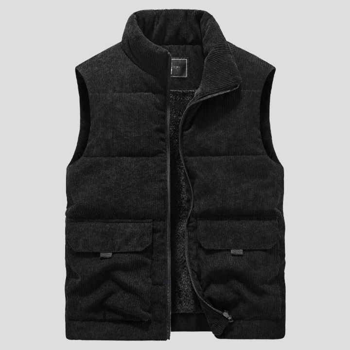 Bodywarmer homme doublé doudoune en velours côtelé