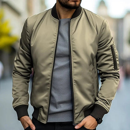 Blouson aviateur homme style automne fermeture éclair